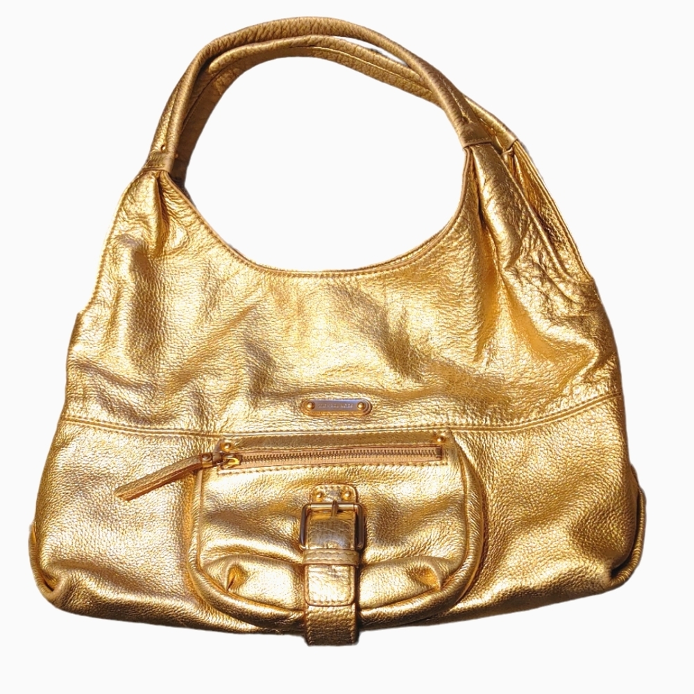 Michael Kors Fulton Gold Large Hobo Shoulder Bag